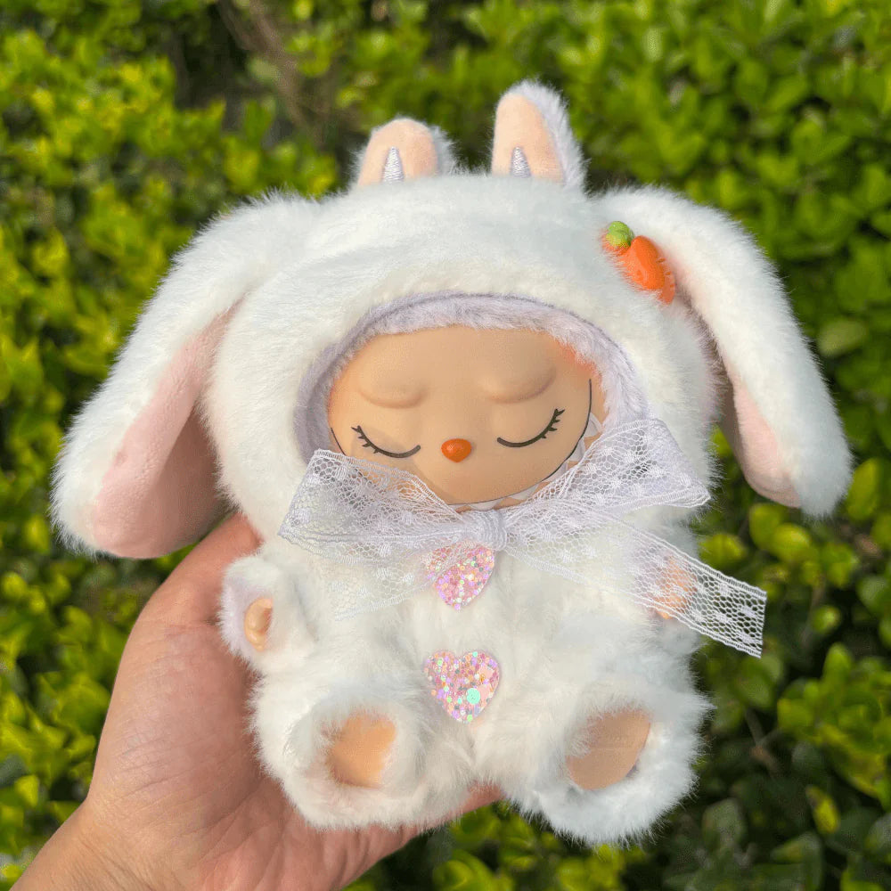 Long-Eared Rabbit Costume Faux Mink Fur 2-Piece Set - Labubu Fashion Clothes