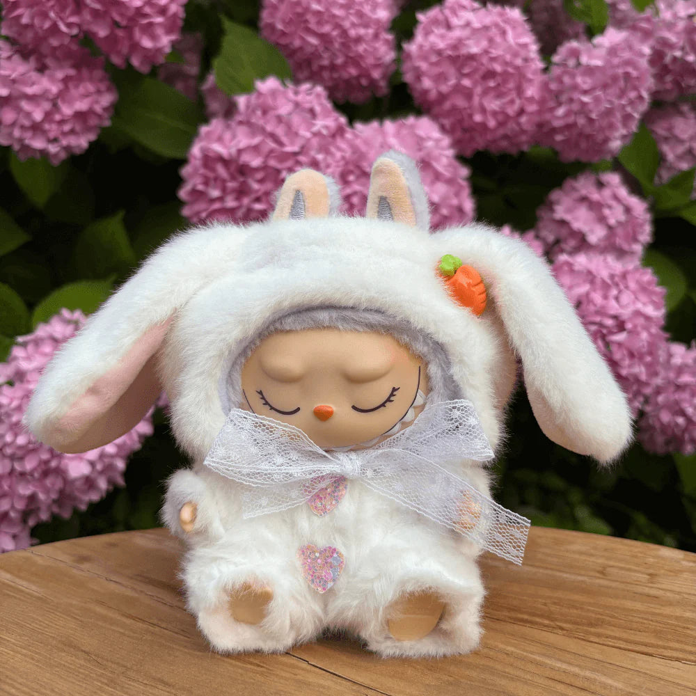 Long-Eared Rabbit Costume Faux Mink Fur 2-Piece Set - Labubu Fashion Clothes