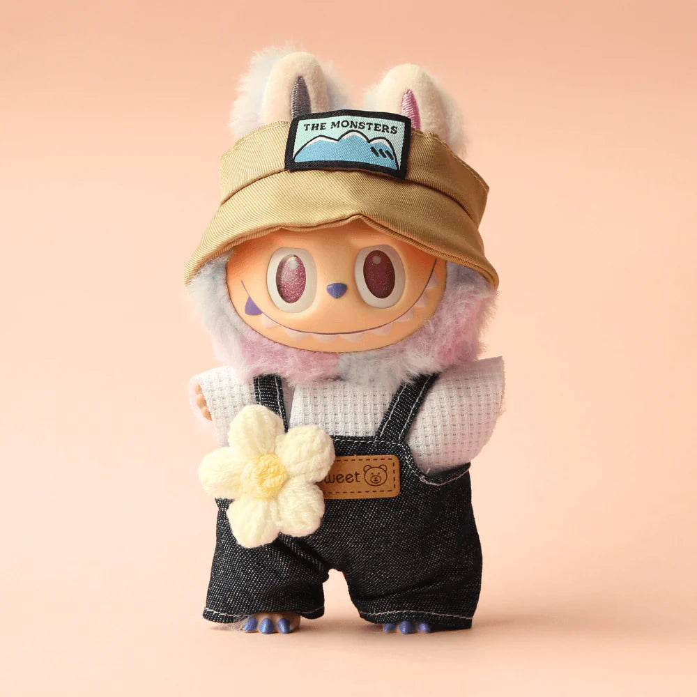 Camp Explorer Set – 3-Piece Outdoor Outfit with Hat, Tee & Overalls for Labubu