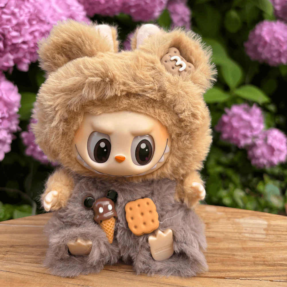 Bear Costume Faux Mink Fur 2-Piece Set - Labubu Fashion Clothes