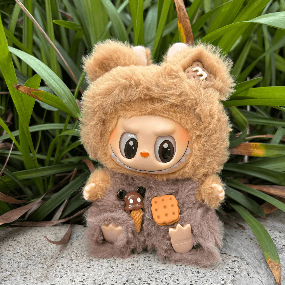 Bear Costume Faux Mink Fur 2-Piece Set - Labubu Fashion Clothes