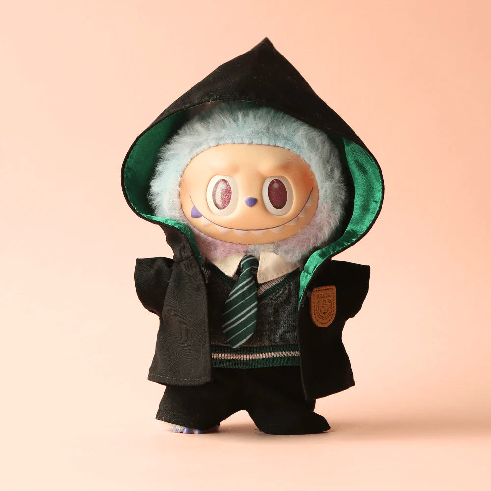 Wizard Academy Set – 5-Piece Uniform with Cape, Shirt, Vest, Pants & Tie for Labubu