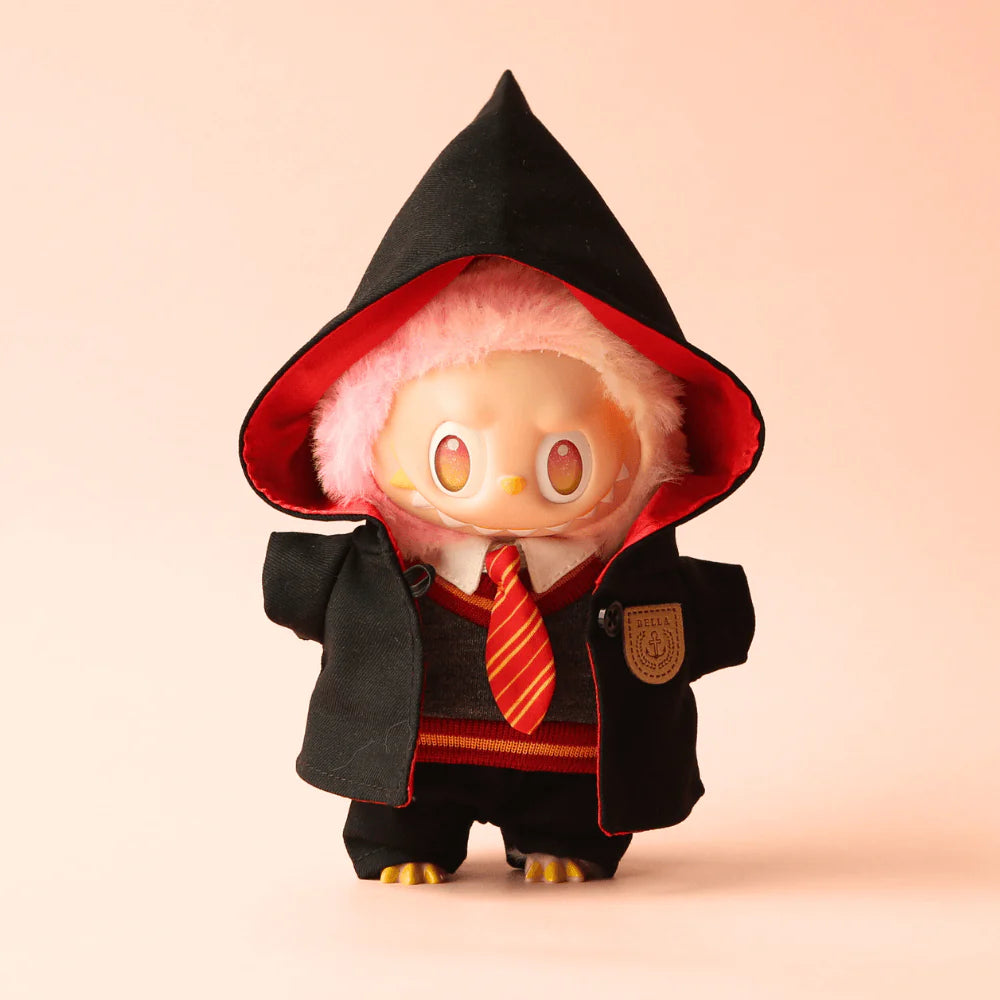 Wizard Academy Set – 5-Piece Uniform with Cape, Shirt, Vest, Pants & Tie for Labubu