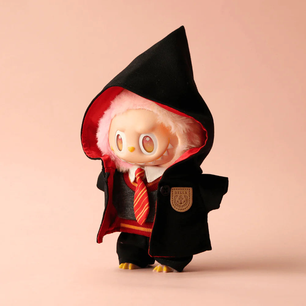 Wizard Academy Set – 5-Piece Uniform with Cape, Shirt, Vest, Pants & Tie for Labubu
