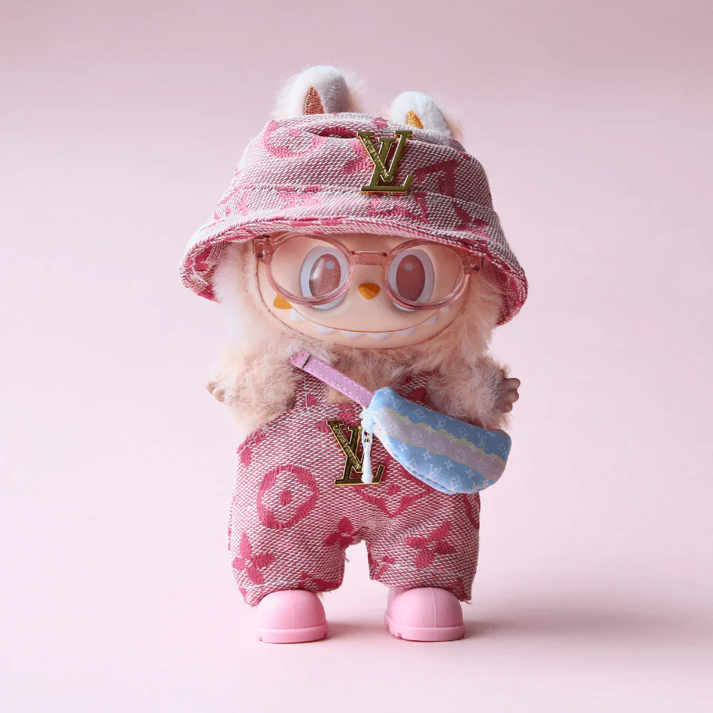 Louis V Vintage Set - Labubu Fashion Clothes (Metallic Logo)