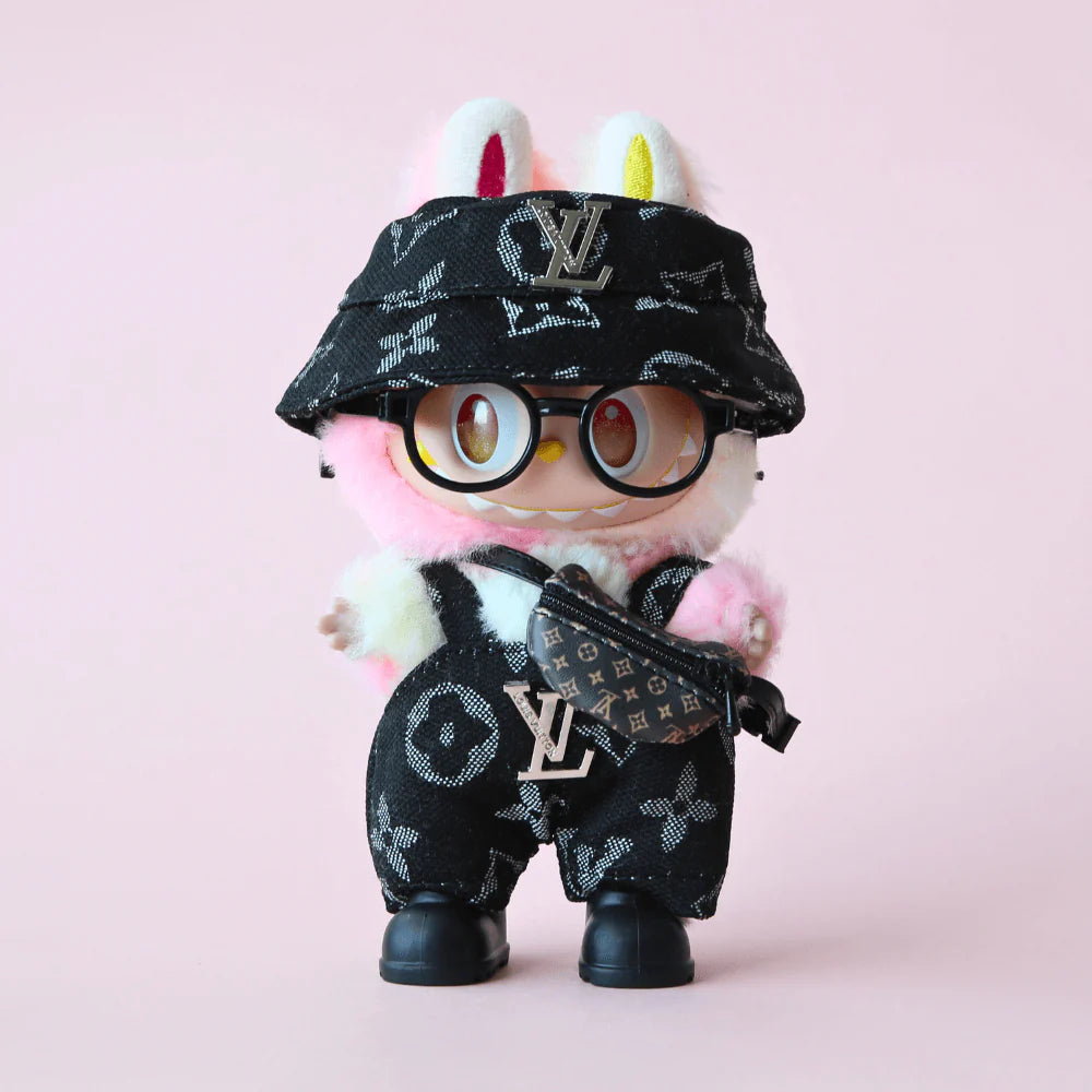 Louis V Vintage Set - Labubu Fashion Clothes (Metallic Logo)