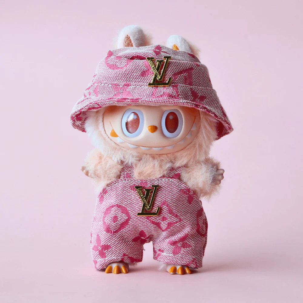 Louis V Vintage Set - Labubu Fashion Clothes (Metallic Logo)