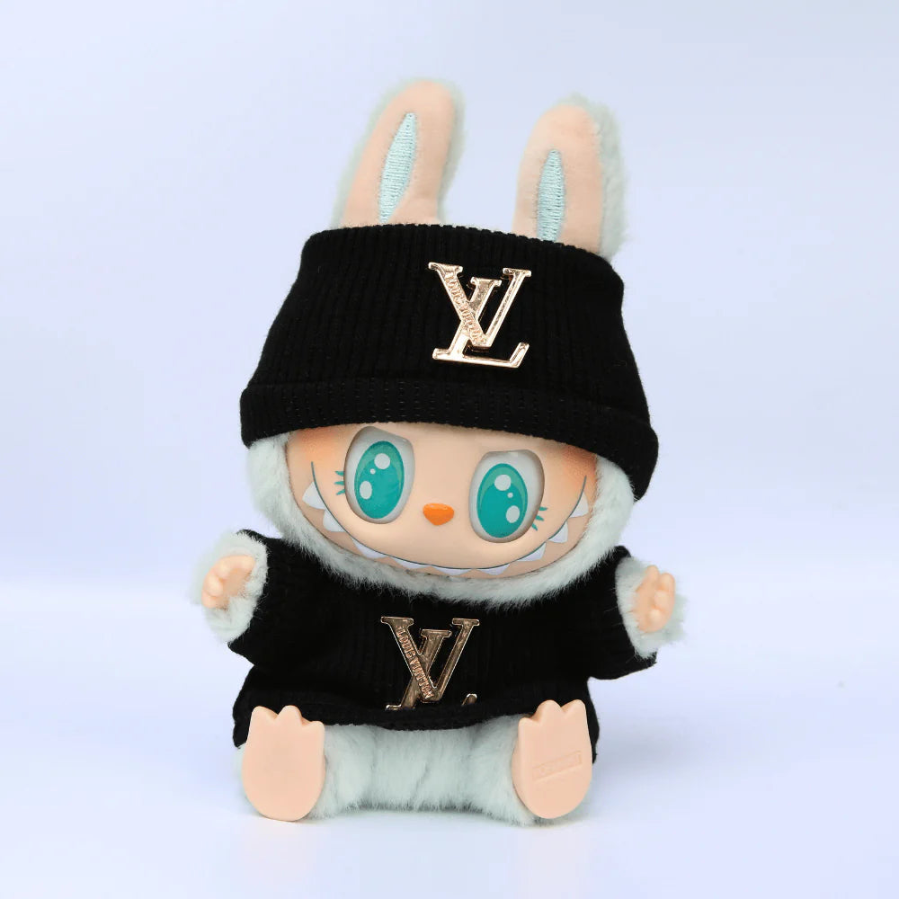 L-Style Top & Hat Set - Labubu Fashion Clothes (Metallic Logo)