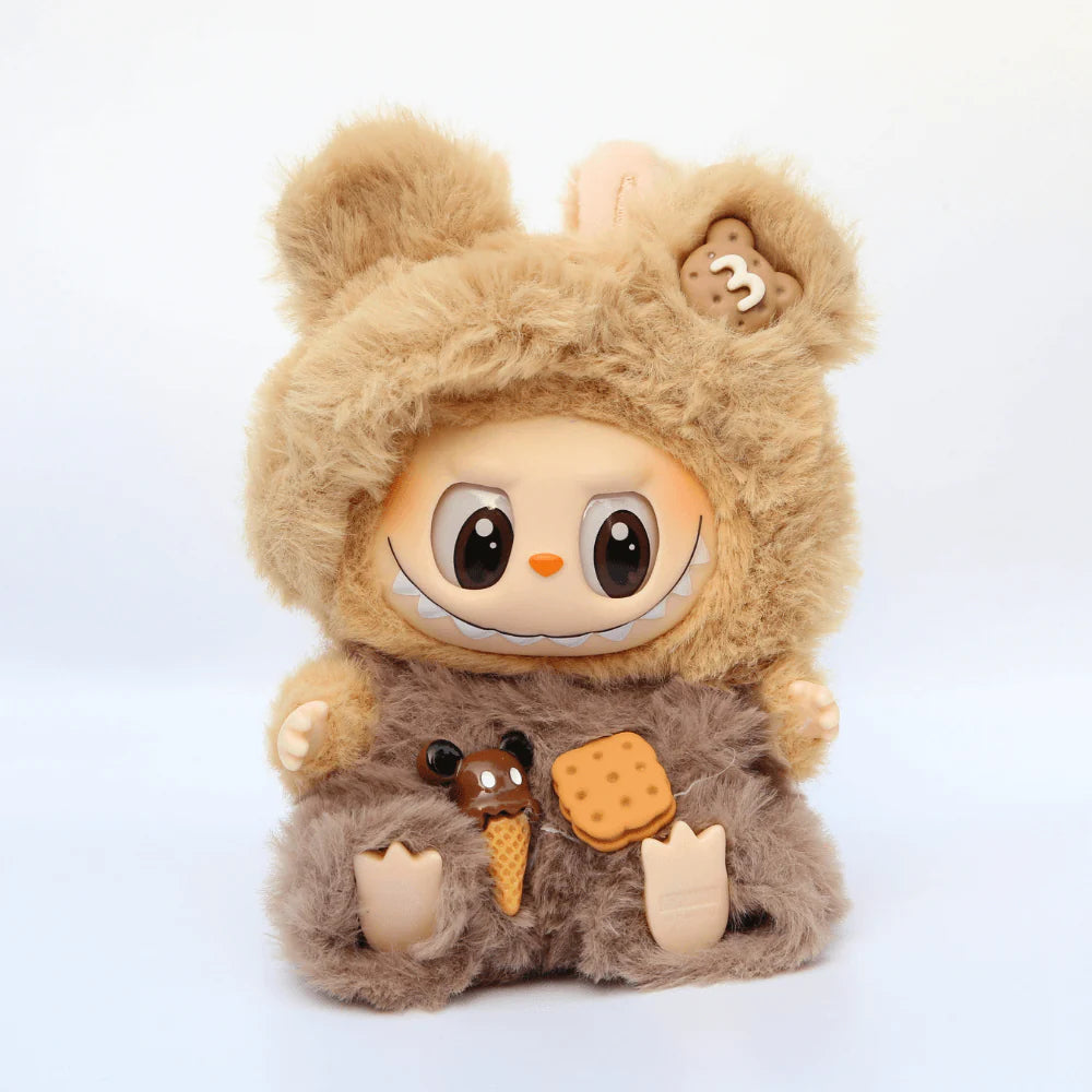 Bear Costume Faux Mink Fur 2-Piece Set - Labubu Fashion Clothes