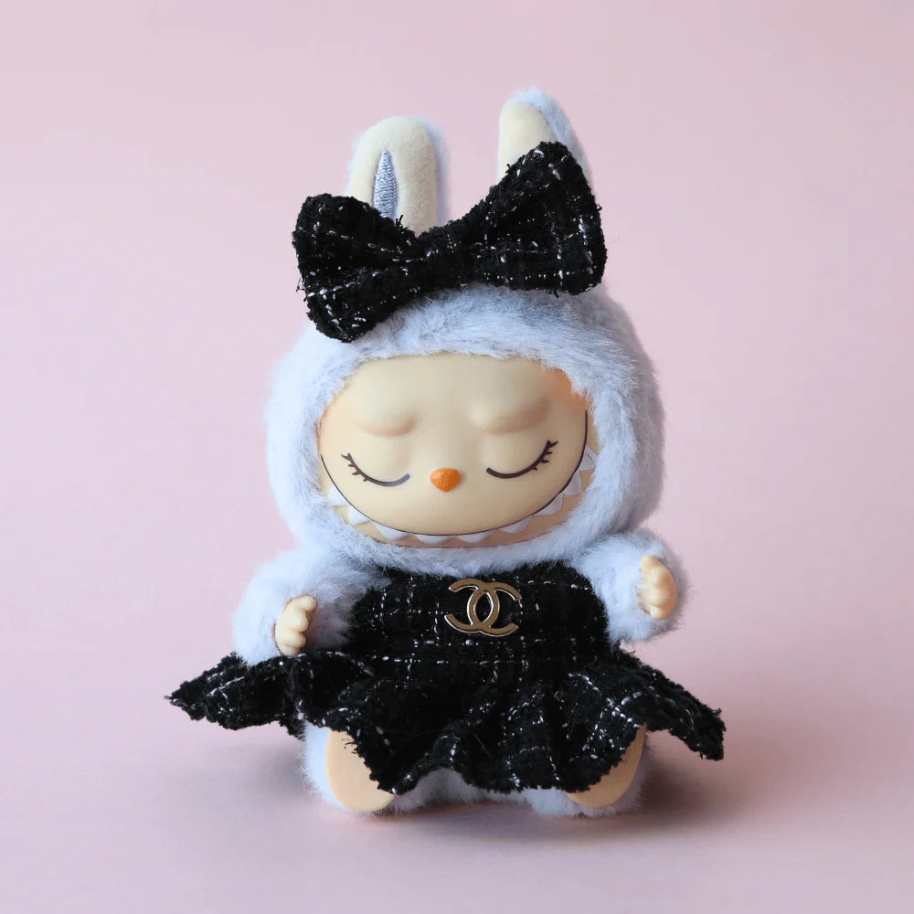 Coco Luxe Dress – Mini Dress with Bow for Labubu