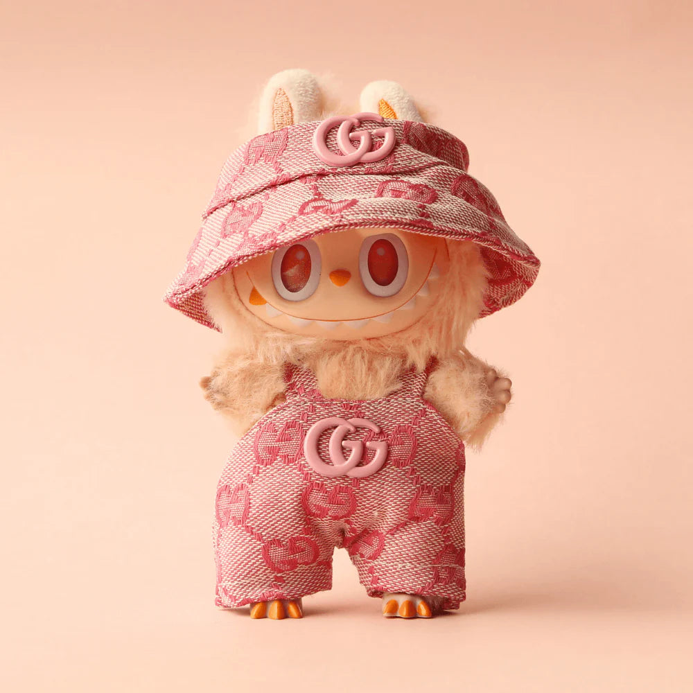 Blush Bloom Set – Monogram-Style 2-Piece Outfit for Labubu