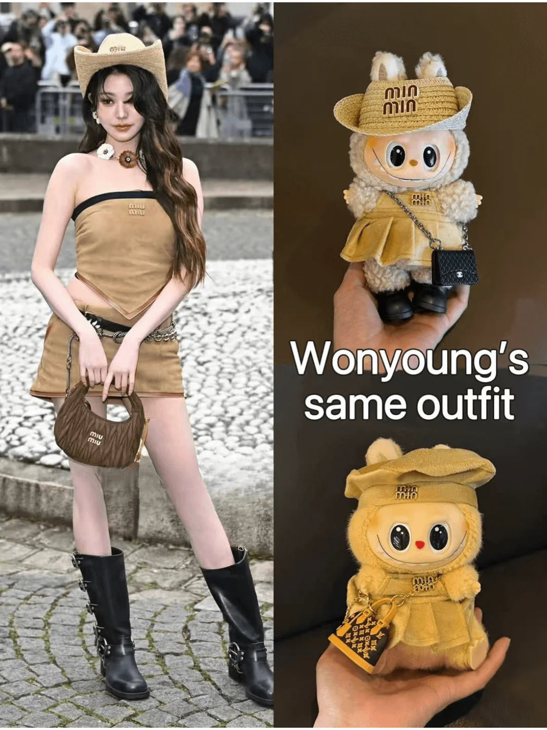 Mini Miu Denim Set - 6.7″ Labubu Fashion Clothes